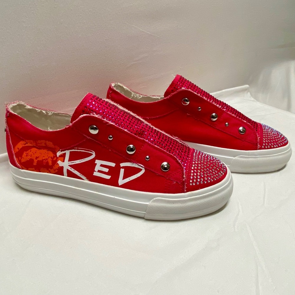 Ecko Red Shoes Women's 8 Hot Pink Poppy 158L Bling Graffiti Slip On Sneaker NWT